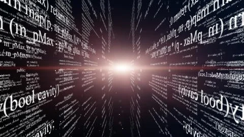 Abstract digital program code in blocks on a black background 스톡 일러스트