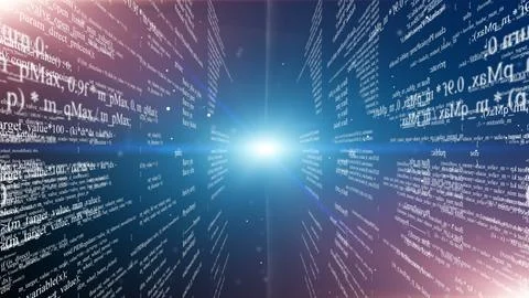 Abstract digital program code in blocks on a black background 스톡 일러스트