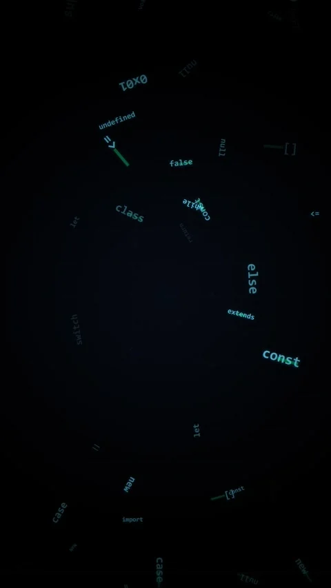 Abstract Digital Programming Code Particles Floating in Dark Space Stock-Footage 346202951