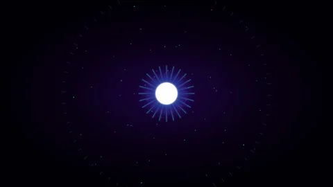 Abstract digital pulse background, with glowing radial, light rings and, pa.. Stock Footage 344860311