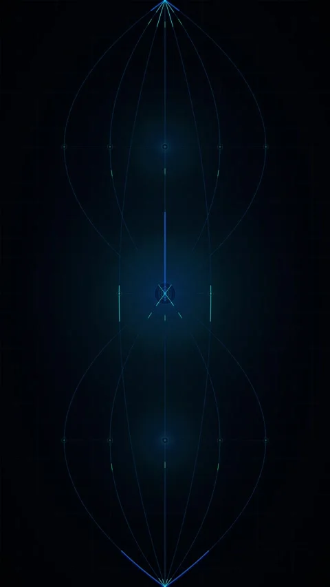Abstract digital pulse background: glowing geometric lines and pulsing ligh.. Stock Footage 348283970