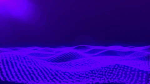 Abstract digital purple waves flowing on dark background. Stock Footage 242180967