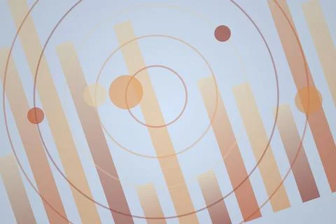 Abstract digital radar chart with lines and circles in pastel Illustrazione stock