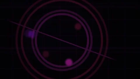Abstract Digital Radar Interface with Rotating Scanning Beams and Pulsing D.. Stock Footage 341786375