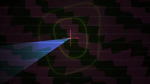 Abstract Digital Radar Scanning Animation with Pulsing Light Effects. Stock Footage 341786413