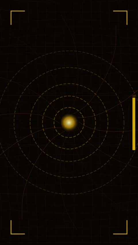 Abstract digital radar scope interface with glowing concentric circles and .. Stock Footage 345494780