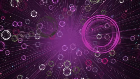 Abstract Digital Radiating Bubbles Purple and Pink Hues Stock-Footage 300289362