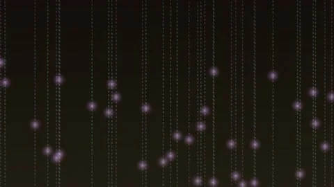 Abstract digital rain and floating data particles on a dark background Video stock 326706395