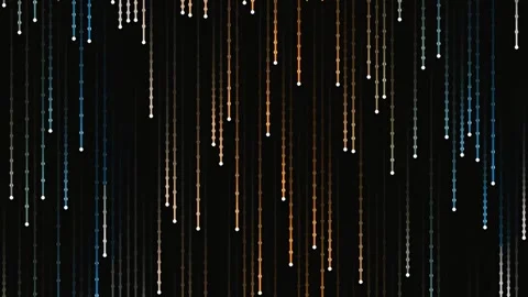 Abstract digital rain background with glowing falling data streams on black.. Stock Footage 340378279