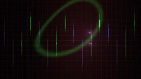 Abstract Digital Rain Background with Glowing Particles and Lens Flare Effect Stock Footage 341786442