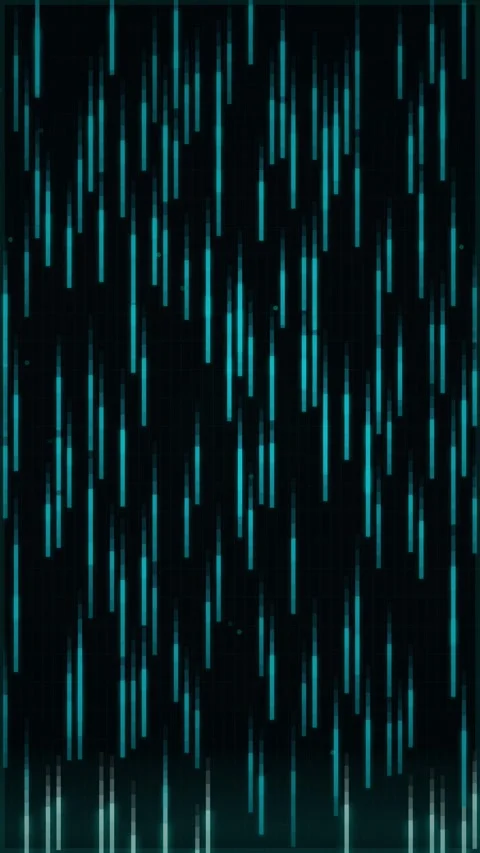 Abstract Digital Rain Background with Glowing Teal Particles Falling Stock Footage 346202846