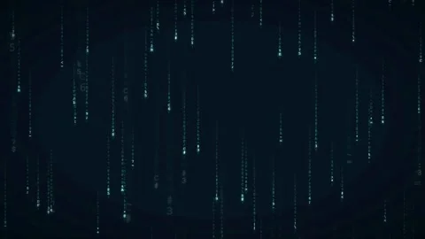 Abstract Digital Rain of Blue Binary Code and Data Streams on Dark Background Stock Footage 336775507