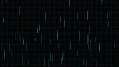Abstract digital rain of blue data streams on a dark grid background. Stock Footage 341667866