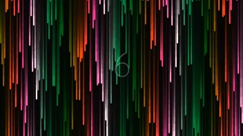 Abstract digital rain curtain of vibrant neon vertical light streaks Stock Footage 342203545