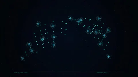 Abstract digital rain effect, flowing binary code matrix background loop Video stock 344643216