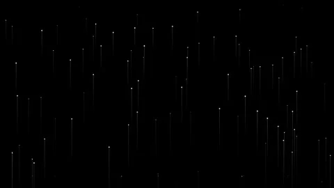 Abstract Digital Rain Falling on Black Background Stock Footage 344207580
