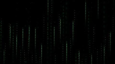 Abstract Digital Rain of Green Binary Code Falling on a Black Background for Stock Footage 336775593