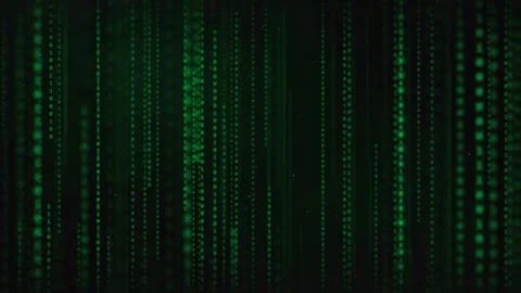 Abstract Digital Rain of Green Binary Code Falling on a Black Background for Stock Footage 336776049