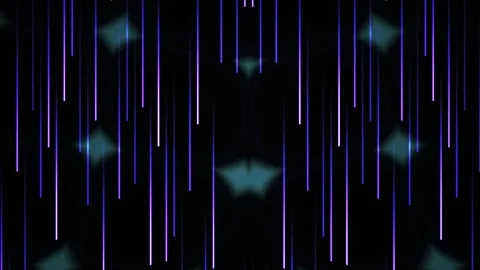 Abstract digital rain pattern with glowing blue lines on black background. Stock Footage 337454472