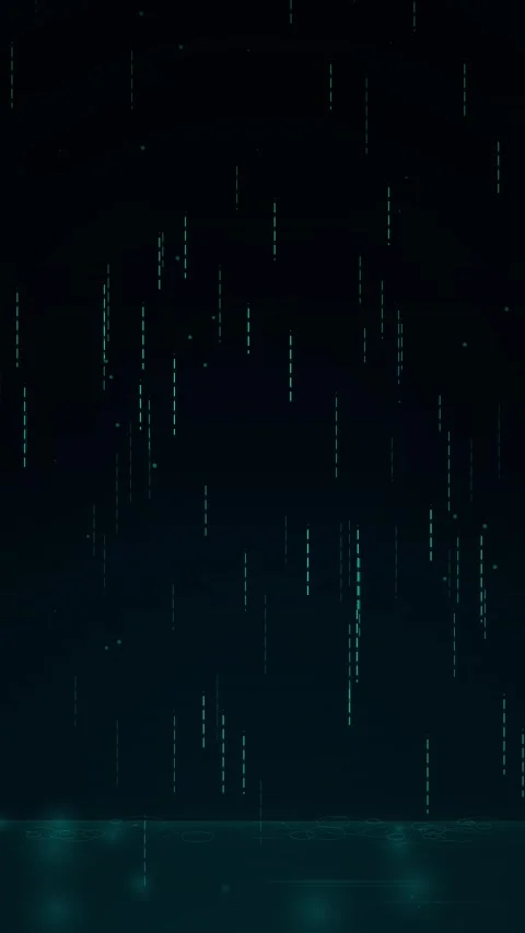 Abstract digital rain stream over dark blue background Stock Footage 345493812