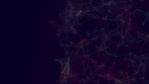 Abstract Digital Rainbow Plexus Network Loop Background Stock Footage 346570950