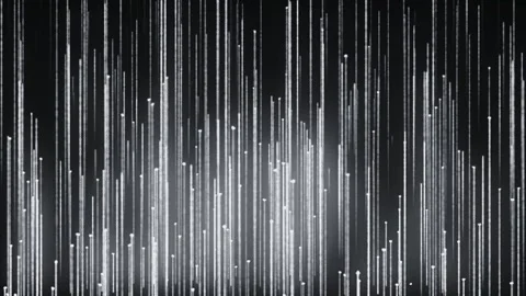 Abstract digital raining particles loop in white on black background Stock-Footage 332708121