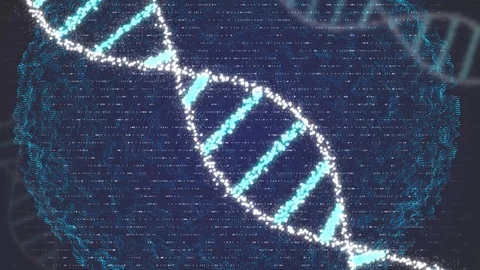 Abstract Digital random digits plexus DNA molecule For visuals, biology Stock-Footage 126427000