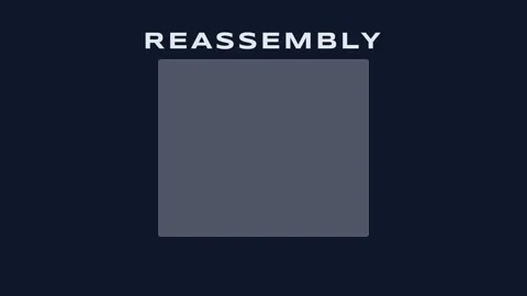 Abstract digital reassembly puzzle forming a perfect circle pattern backgroun Video stock 336805861