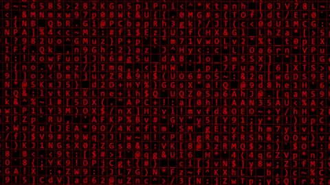 Abstract digital red background of computer symbols, the process of encryption a Stock Footage 304809757