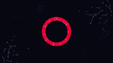Abstract Digital Red Circle on Dark Background with Minimalistic Design Ele.. 스톡 동영상 341926736