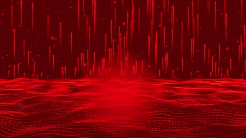 Abstract digital red dot wave and particle flying up light abstract backgro.. Stock Footage 295188059