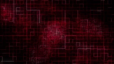 Abstract digital red grid neon lines in motion in dark cyber space. Stock-Footage 160312671