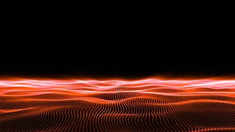 Abstract Digital Red Orange Particles Wave Animation 스톡 동영상 202798183