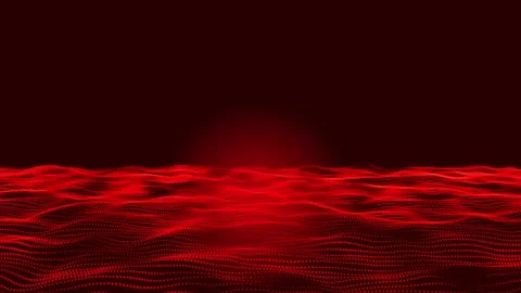 Abstract digital red particle dots wave on lights background. Abstract circ.. Stock Footage 295188158