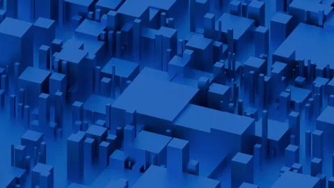 An abstract digital rendering of a futuristic city skyline composed of interconn Stock Footage 340238099
