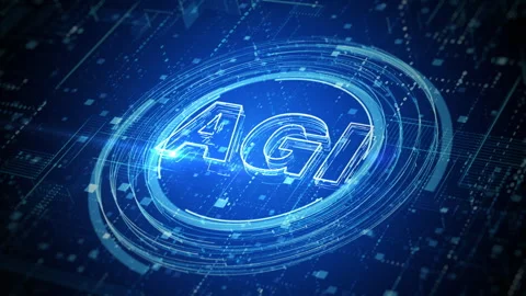 Abstract digital representation of AGI Artificial General Intelligence Vídeo Stock 310866129
