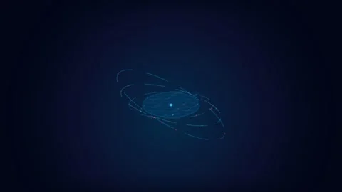 Abstract Digital Representation of an Atomic Structure Stock Footage 347894951