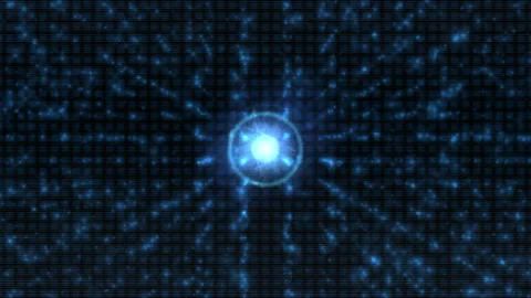 Abstract Digital Representation of a Bright Energetic Core in Digital Space Stock-Footage 306364088