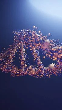 Abstract digital representation of a DNA double helix structure made of co... Stock-Fotos