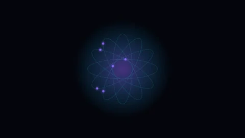 Abstract digital representation of a glowing blue atomic structure model Stock Footage 338309665