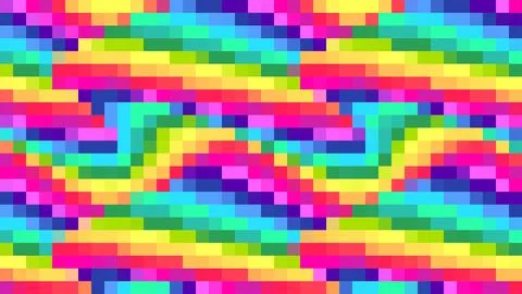 Abstract digital retro background. Pixel style. Rainbow colours. Stock Illustration