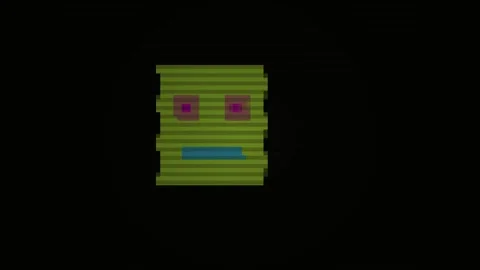 Abstract Digital Retro Robot Face Animation. Stock Footage 334450578