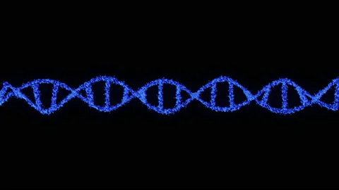 Abstract digital rotating blue dna molecule on black background 스톡 동영상 136409691