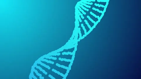 Abstract Digital Rotating DNA Helix Blue Background Stock Footage 318938057