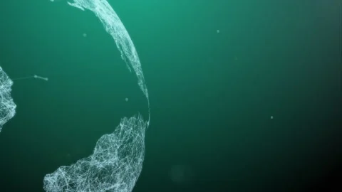Abstract digital rotating Earth with con... | Stock Video | Pond5