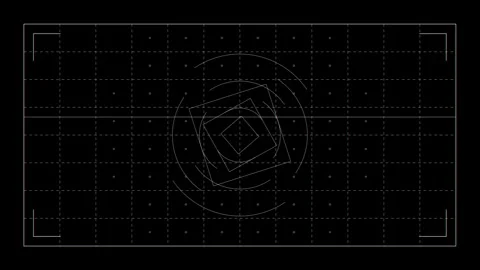 Abstract Digital Scanline Waveform HUD Interface with Geometric Shapes and .. Stock Footage 346661439