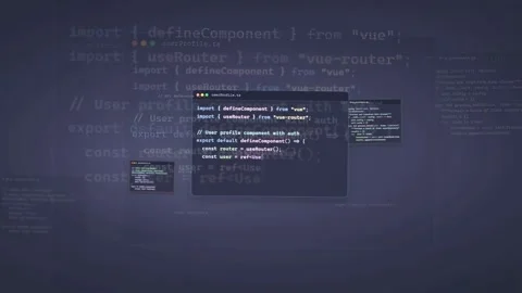 Abstract Digital Screen with Floating Programming Code and Software Development Stock Footage 339971664