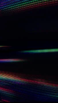 Abstract digital screen glitch texture with neon RGB glowing lines Ilustración de archivo