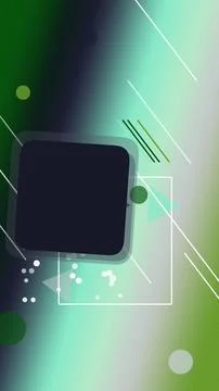 An abstract digital screen graphic glows with neon streaks and geometric sh.. Stock Illustration