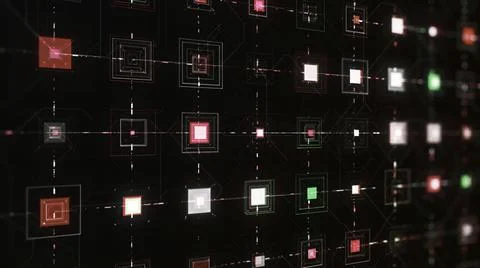 Abstract digital screen with many buttons, complex dashboard of a computer Illustrazione stock